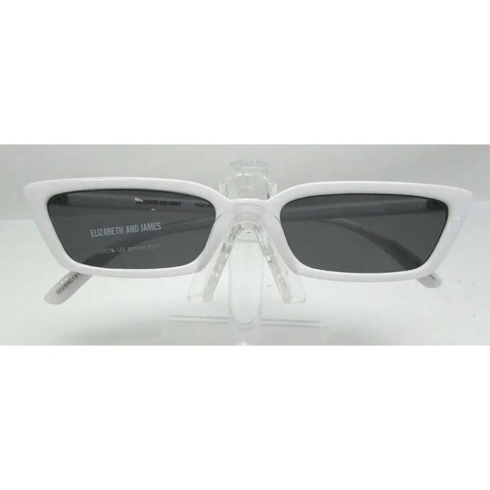 elizabeth and james white Small Rectangle frame black lens sunglasses wg01su03